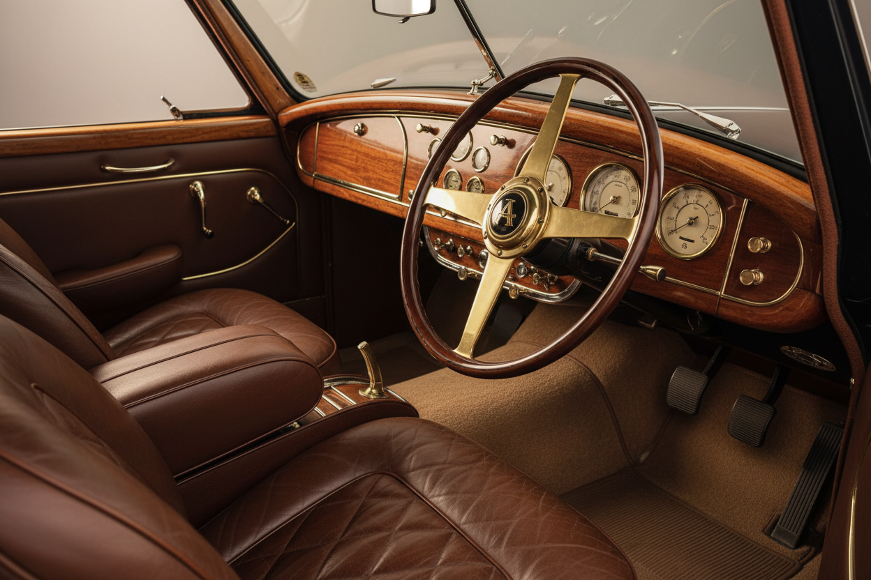 classic leather car interior